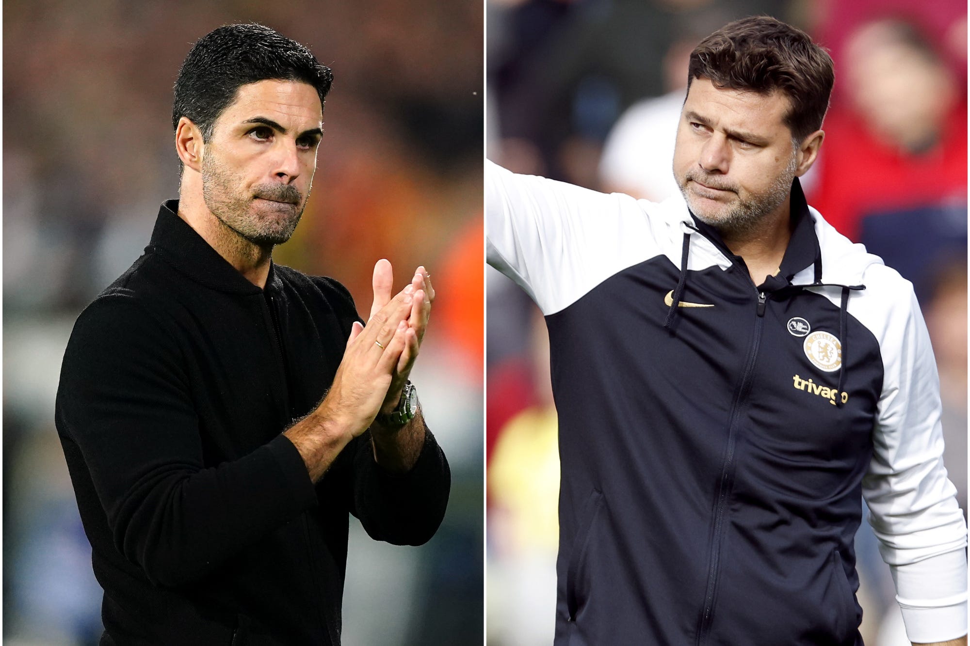 Mikel Arteta, left, hailed Mauricio Pochettino as a mentor (Mike Egerton/Richard Sellers/PA)