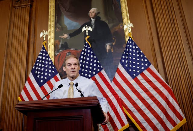 <p>Ohio congressman Jim Jordan speaks at the US Capitol </p>