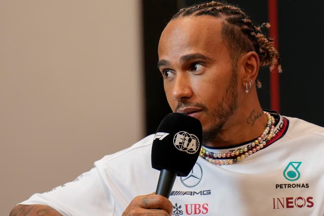 Lewis Hamilton speaks ahead of this weekend’s United States Grand Prix in Austin (Nick Didlick/AP)