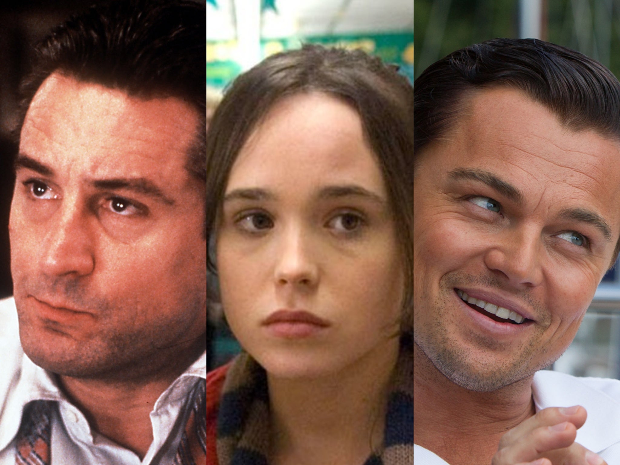 Robert De Niro in ‘Goodfellas’, Elliot Page in ‘Juno’, and Leonardo DiCaprio in ‘Wolf of Wall Street'