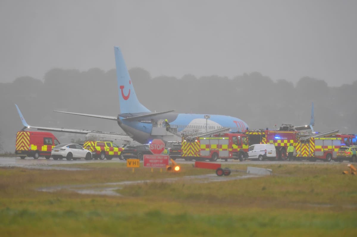 Plane skids off runway at Leeds Bradford Airport as Storm Babet wreaks havoc