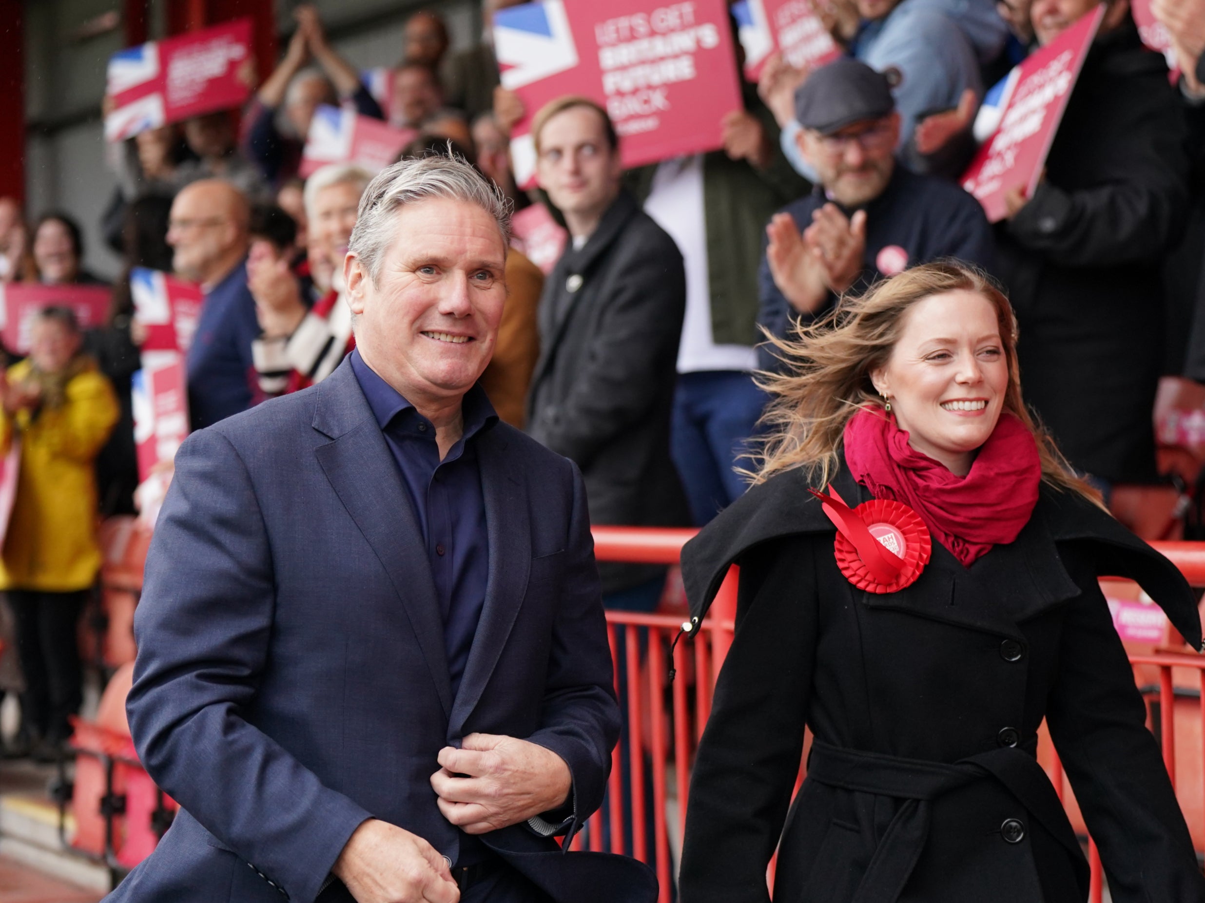 Starmer with newly elected Labour MP for Tamworth Sarah Edwards