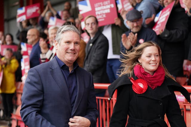 <p>Starmer with newly elected Labour MP for Tamworth Sarah Edwards </p>