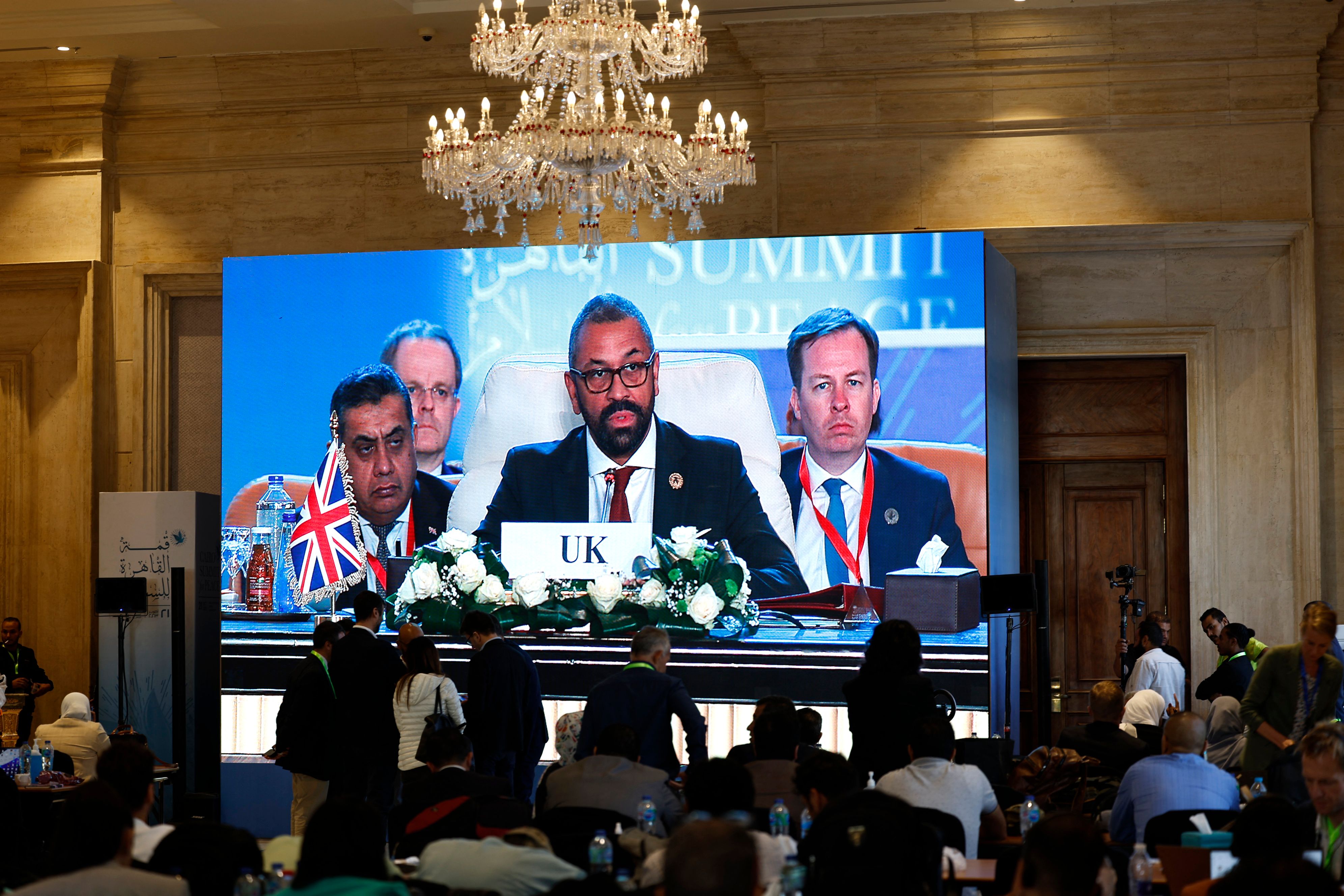 James Cleverly addressed the Cairo Peace Summit on Saturday