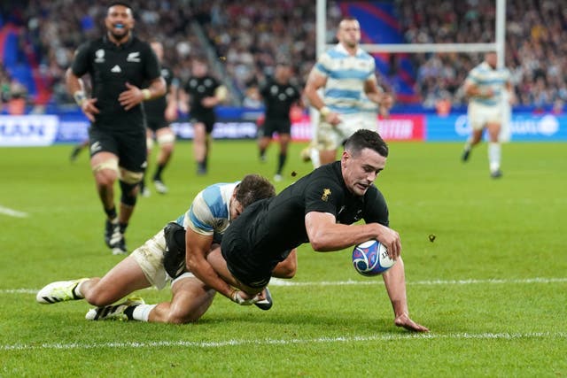 Will Jordan is one try away from breaking the record for the most tries at a World Cup (David Davies/PA)