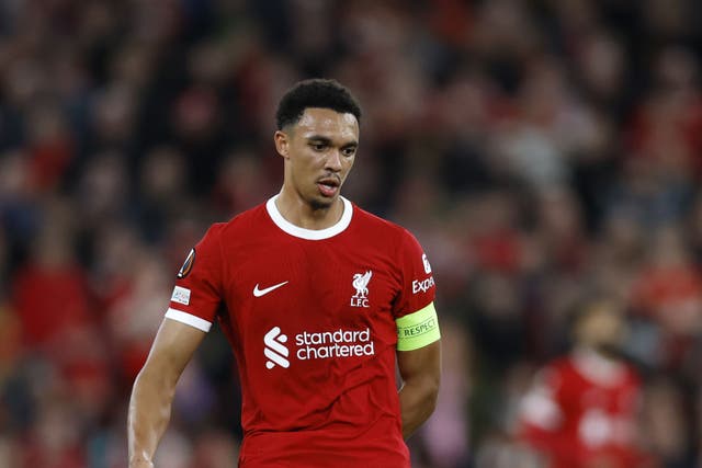 Liverpool’s Trent Alexander-Arnold was involved in minor car crash (Nigel French/PA)