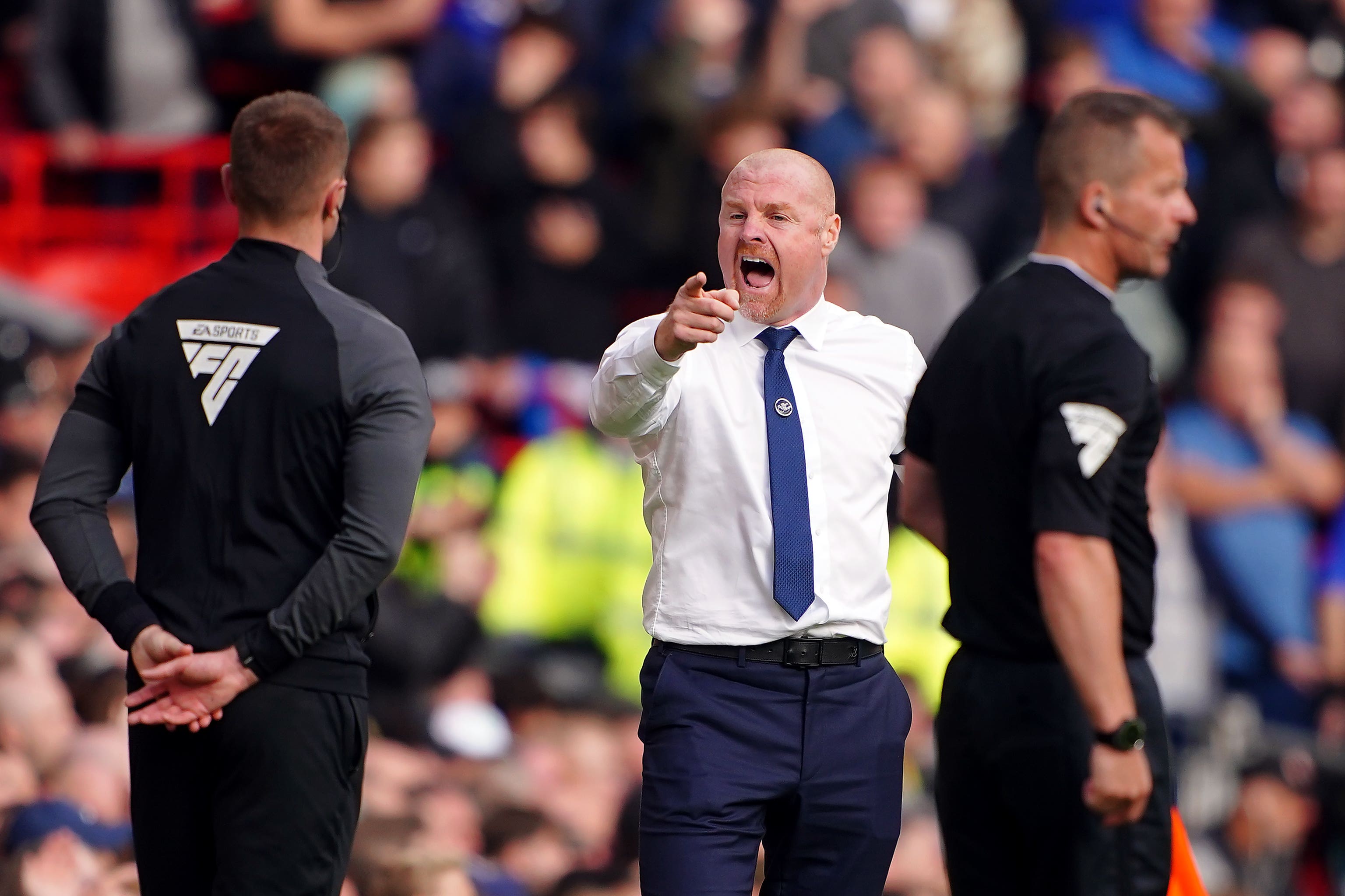 Sean Dyche was left baffled by the decision not to send off Ibrahima Konate (Peter Byrne/PA)