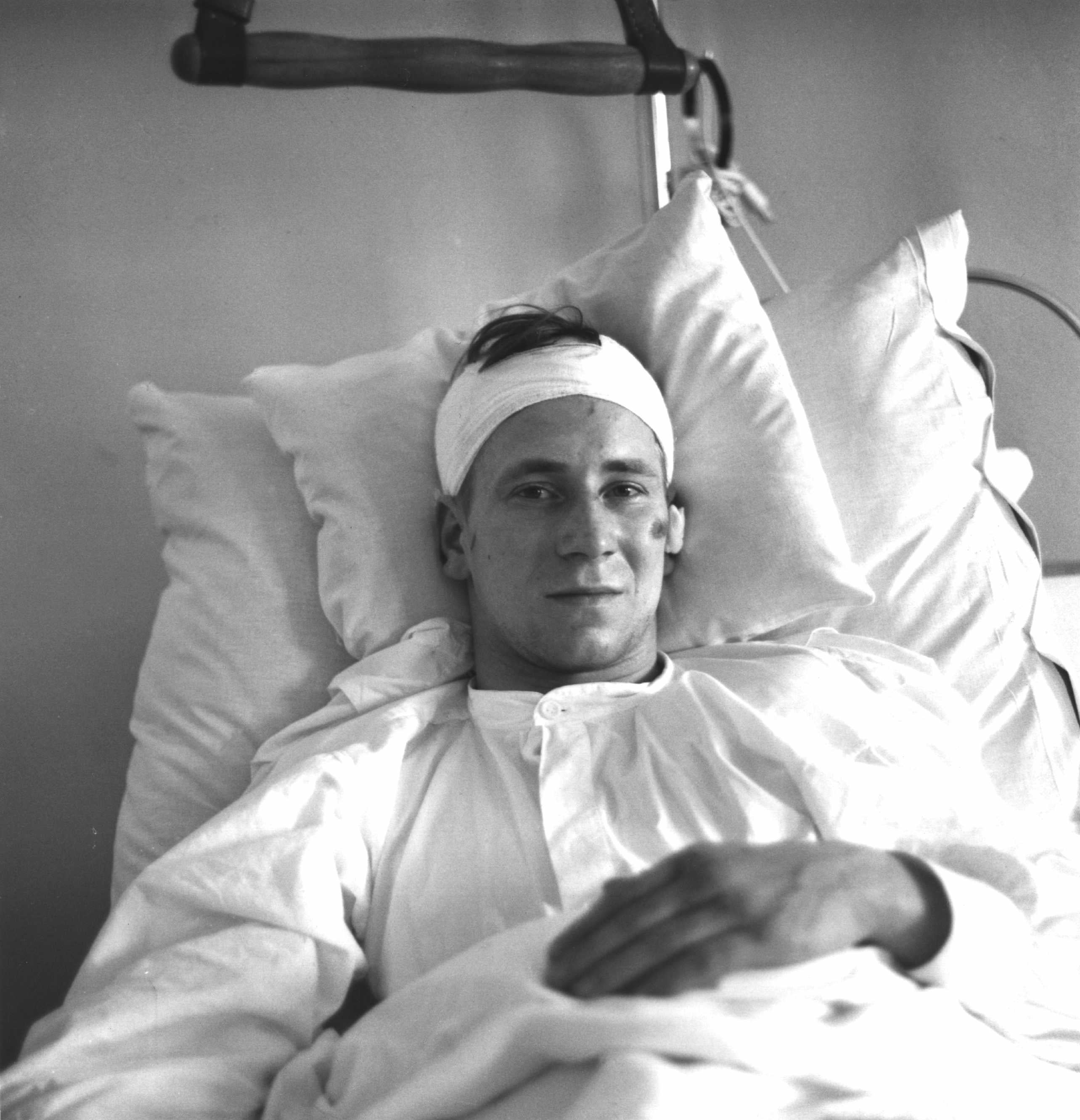 Lying in a Munich hospital, 11 days after the plane crash
