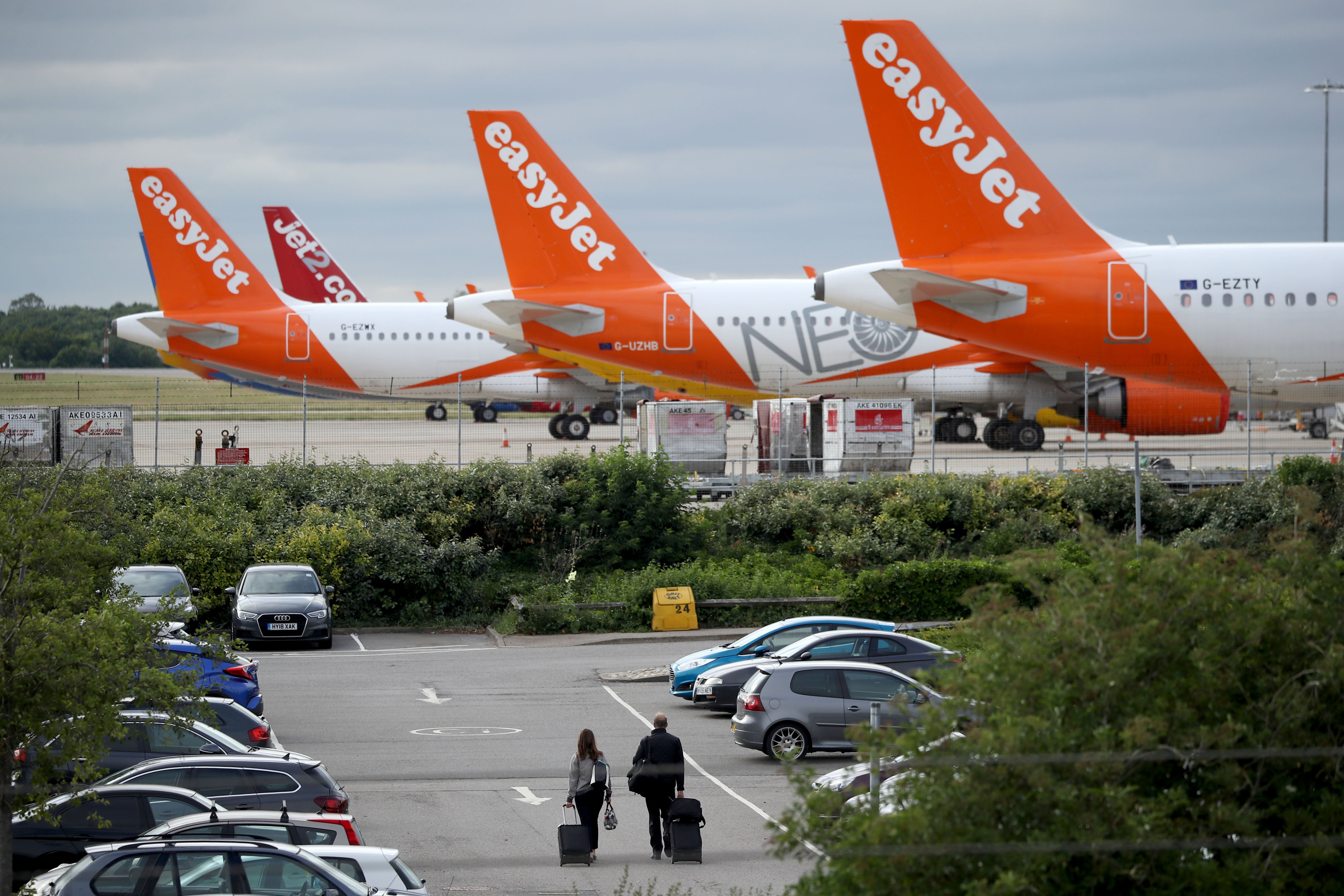 EasyJet planes at Stansted airport
