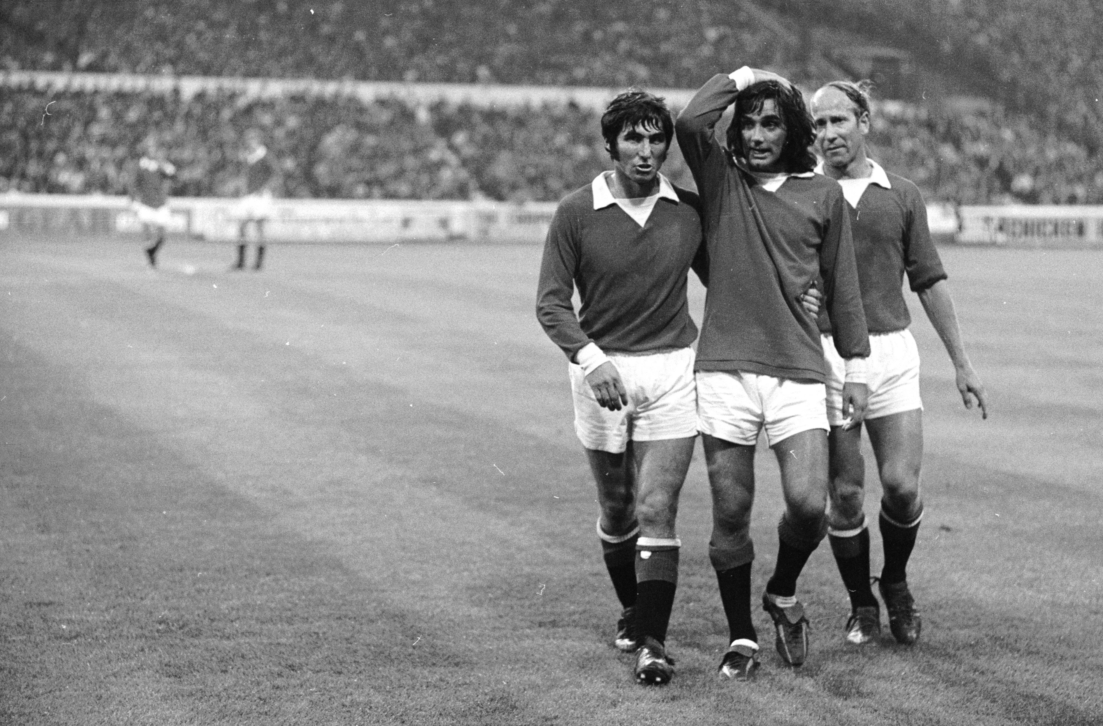 With George Best and Tony Dunne as United play Chelsea in August 1971