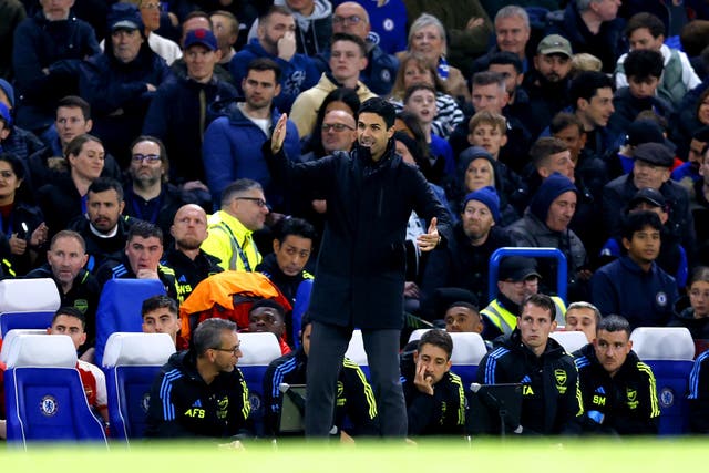 Mikel Arteta was pleased with Arsenal’s response after going two goals down (Nigel French/PA)