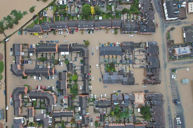<p>Devastating flooding in Derbyshire village captured in drone footage </p>