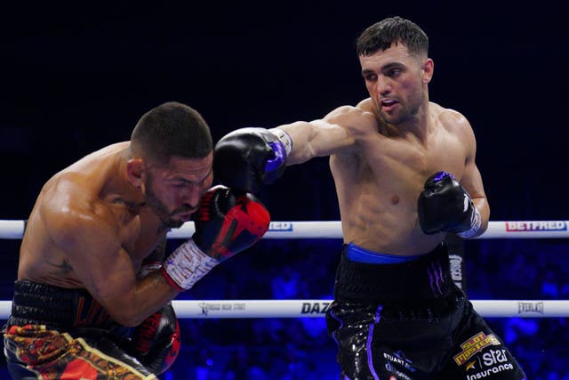 Jack Catterall and Jorge Linares in action (Peter Byrne/PA)