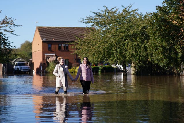 Flooding in Retford in Nottinghamshire, after Storm Babet battered the UK. (Joe Giddens/PA)