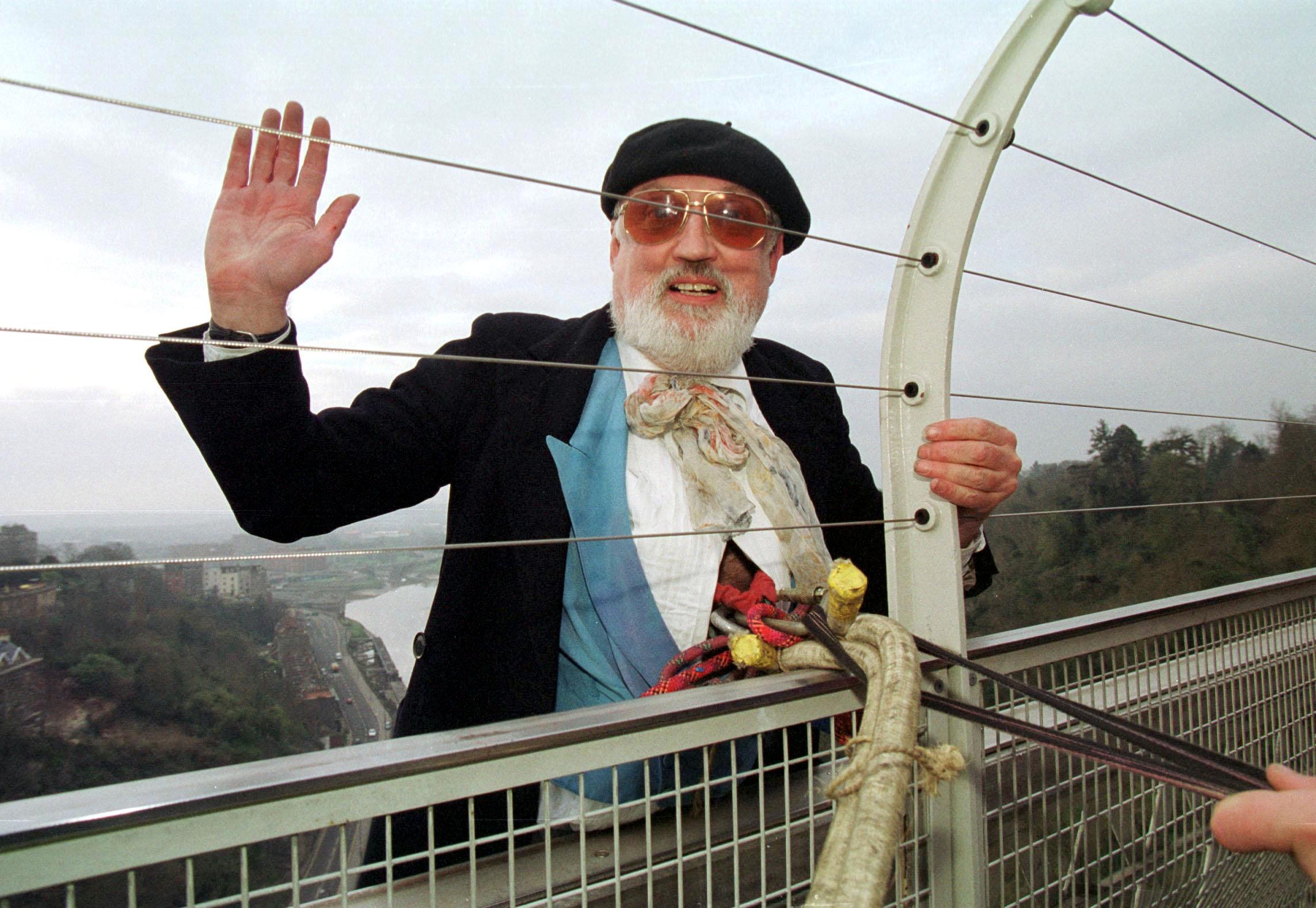 David Kirke before a bungee jump from Bristol’s Clifton suspension bridge