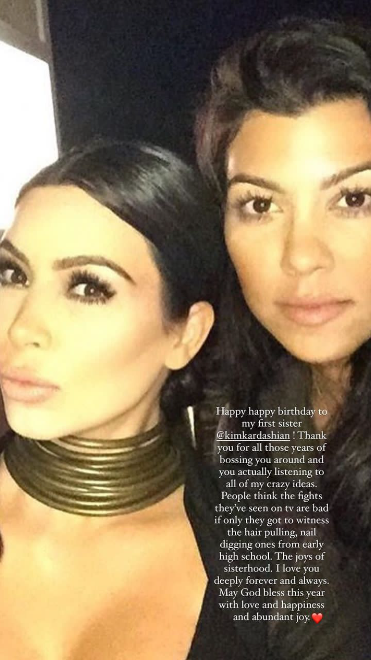 Kourtney Kardashian wishes sister Kim a happy birthday