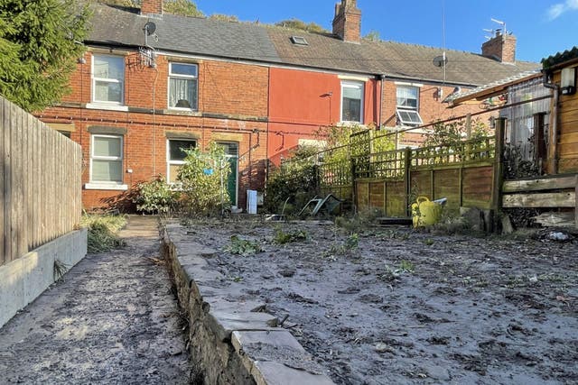 The home of 83-year-old Maureen Gilbert, who was found dead after flooding hit Tapton Terrace, Chesterfield, on Friday (Matthew Cooper/PA)
