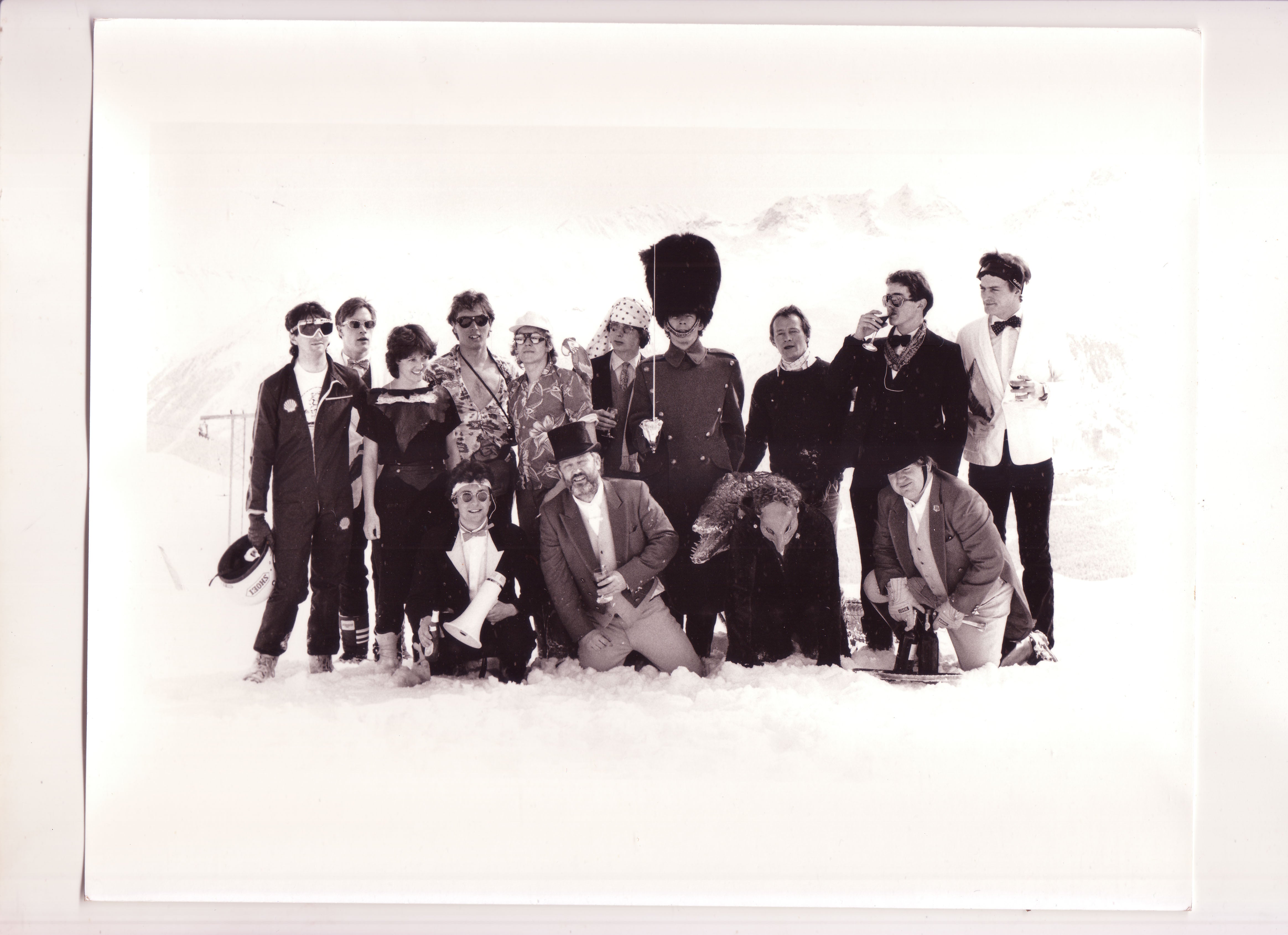 The Dangerous Sports Club photographed during the 1983 ‘Surreal Ski Race’ in St Moritz