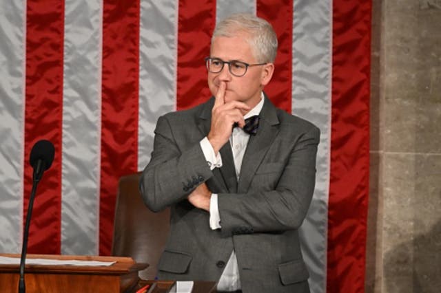 <p>Representative Patrick McHenry (R-NC), the temporary leader of the House of Representatives, pictured last week </p>