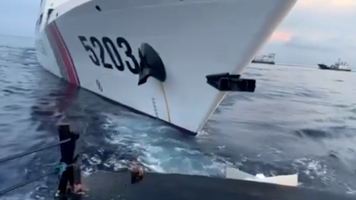 Watch: Moment Chinese coast guard crashes with Philippines boat as tensions rise