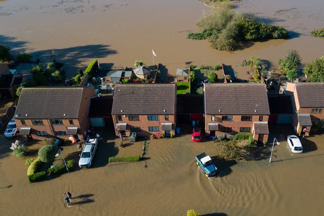 Flooding in Retford in Nottinghamshire on Sunday (Joe Giddens/PA)