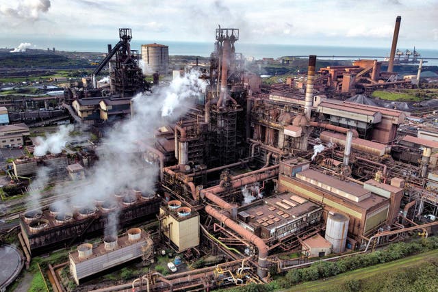 Tata Steel’s Port Talbot steelworks in south Wales (PA)