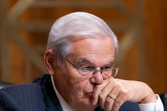 <p>Senator Bob Menendez is pictured during a committee hearing </p>