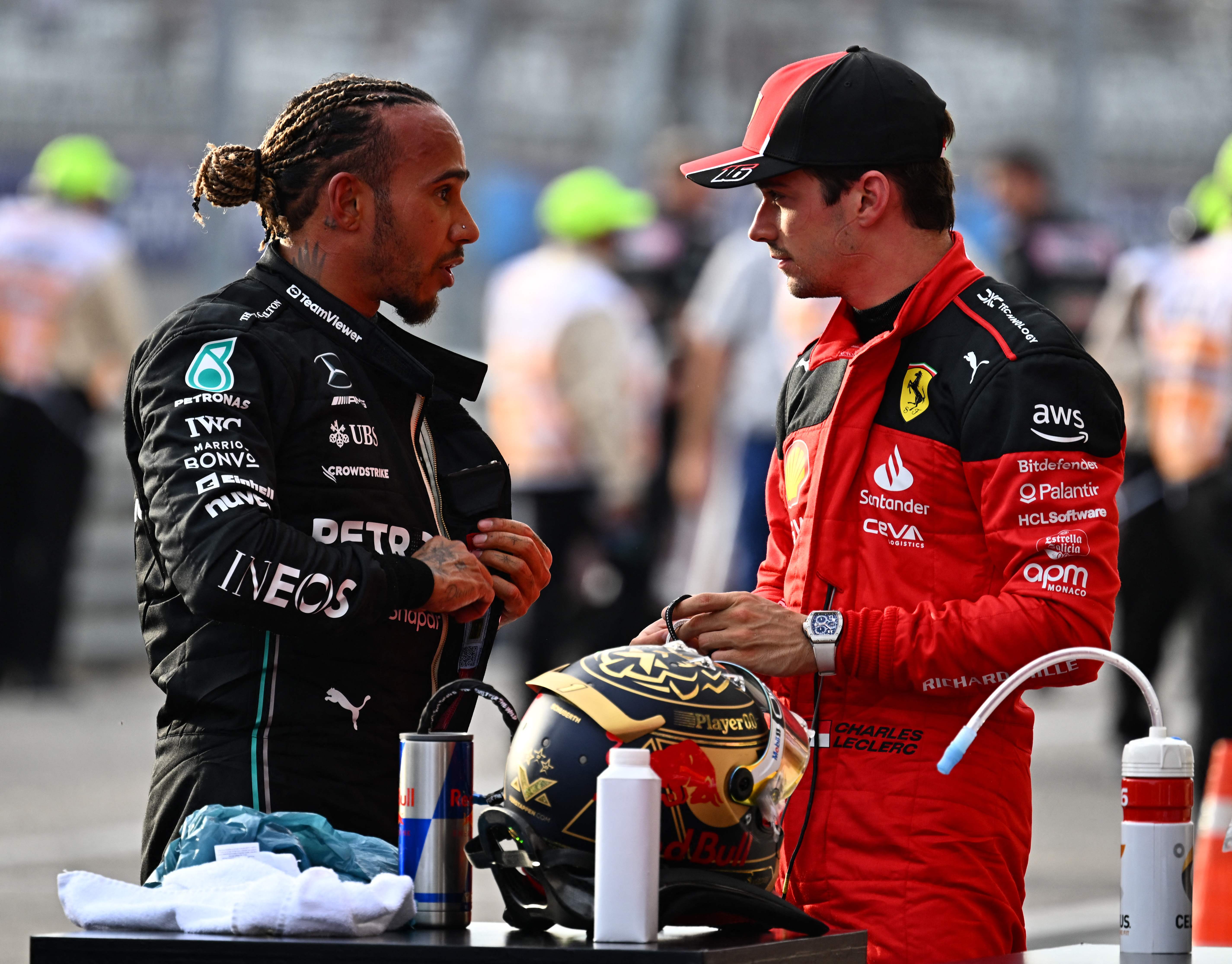 Hamilton and Charles Leclerc were both disqualified from Sunday’s race