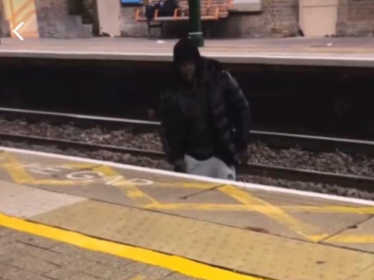 Police investigation after video shows man crossing rail tracks to harass woman