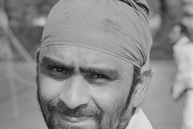 <p>Indian cricketer Bishan Singh Bedi of the Indian cricket team during a tour of England on 29 April 1974</p>
