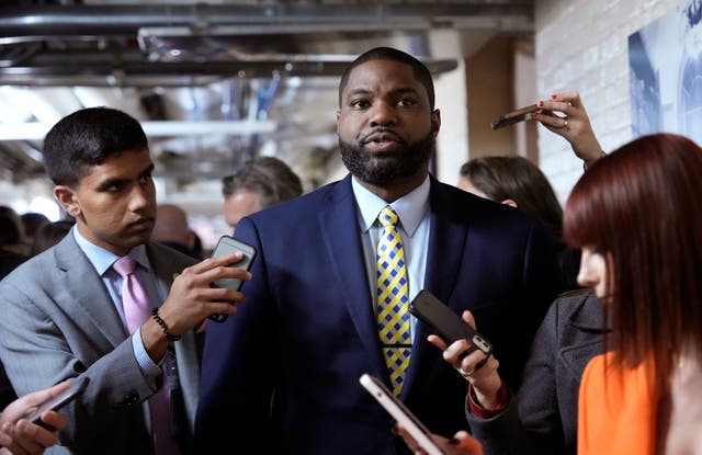 <p>U.S. Rep. Byron Donalds (R-FL) leaves a closed-door House Republican meeting at the U.S. Capitol on October 20, 2023 in Washington, DC. The House Republican caucus is searching for a new Speaker of the House candidate after Rep. Jim Jordan failed on three separate attempts to achieve a majority of votes in the House of Representatives. (Photo by Drew Angerer/Getty Images)</p>