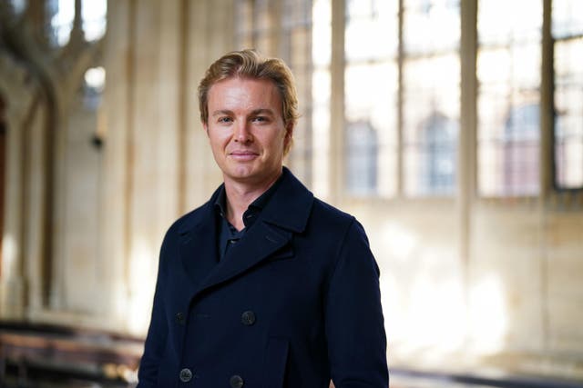Nico Rosberg visited Oxford University where he has been supporting graduate research (Jacob King/PA)