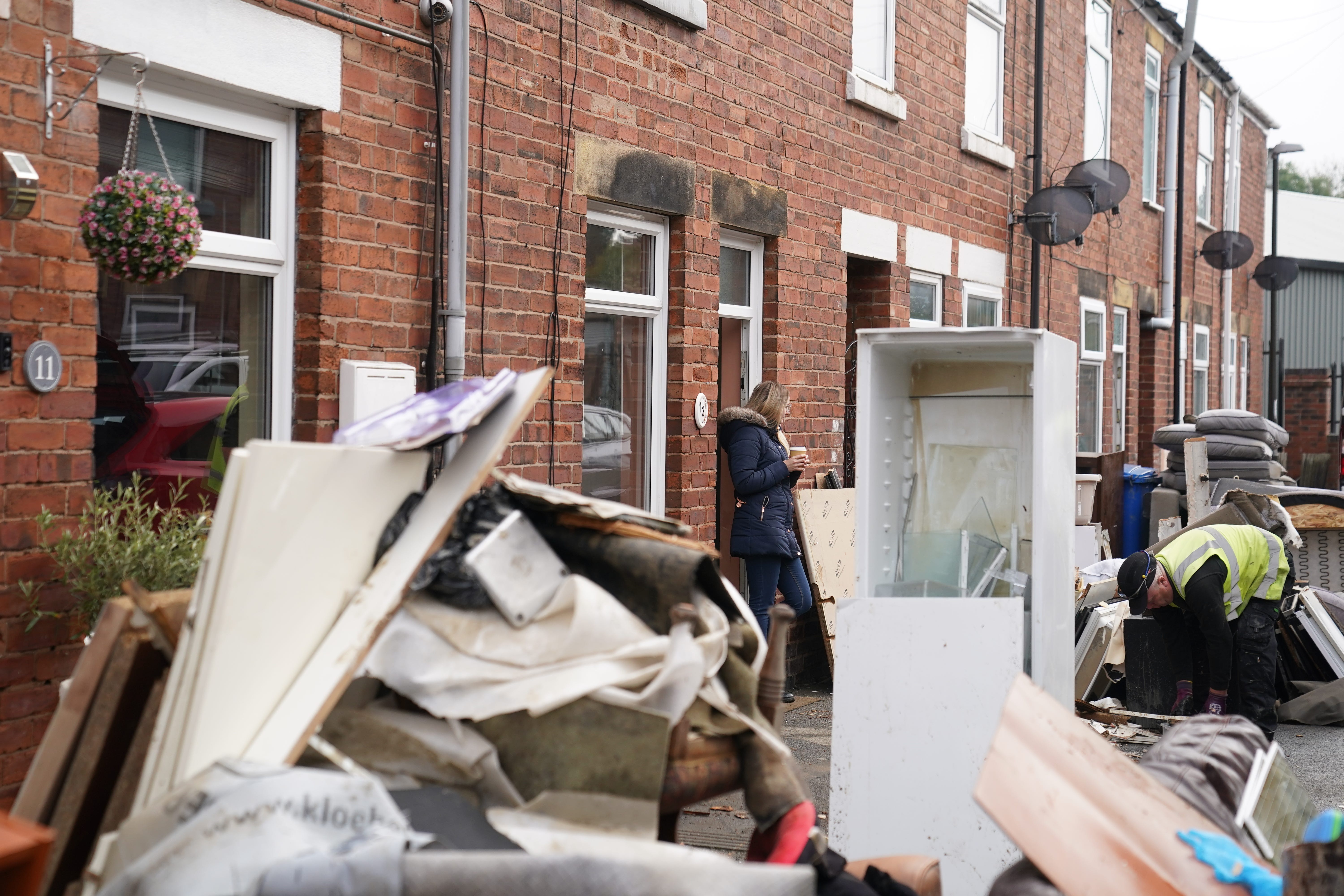 Among the damaged houses in yesterday's storm were these two on