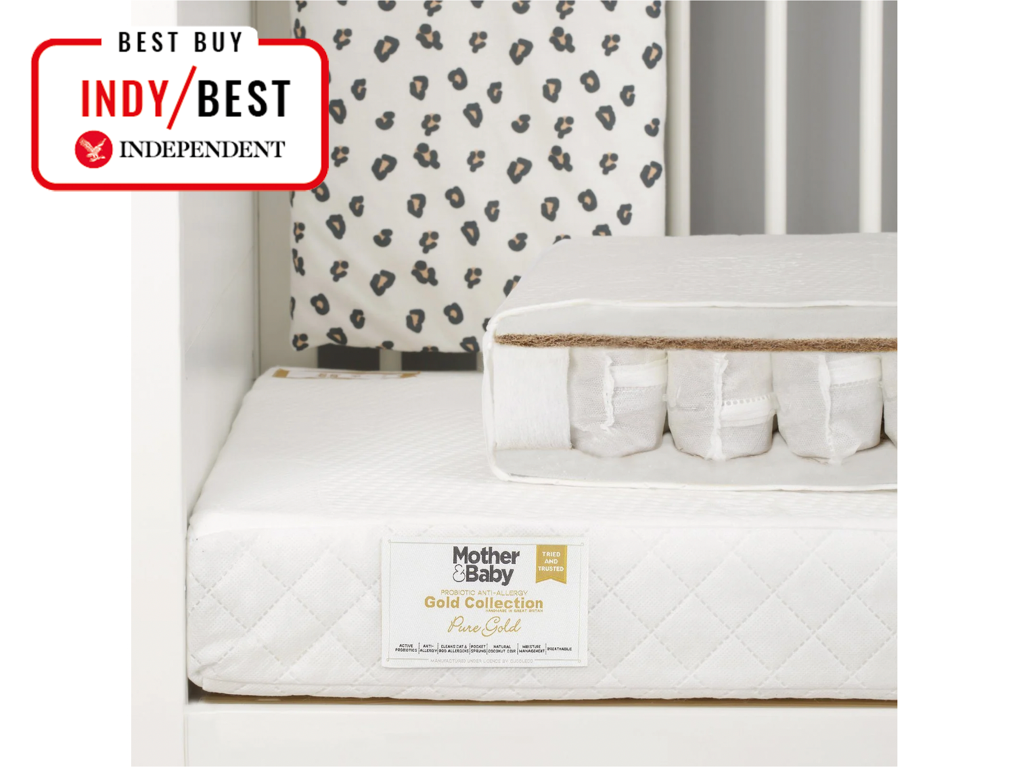 best cot mattress Mother&Baby pure gold anti-allergy coir pocket sprung cot bed mattress