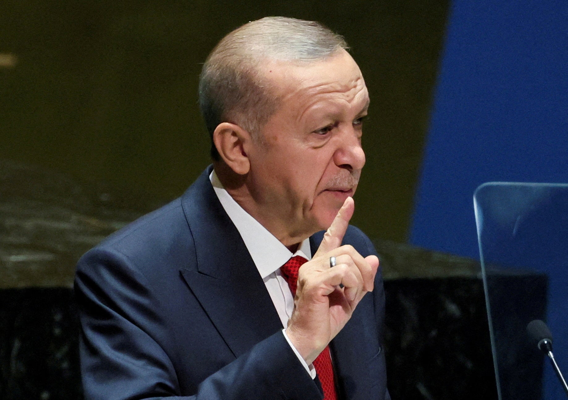 Turkey’s President Tayyip Erdogan addresses the 78th Session of the UN General Assembly in New York City in October