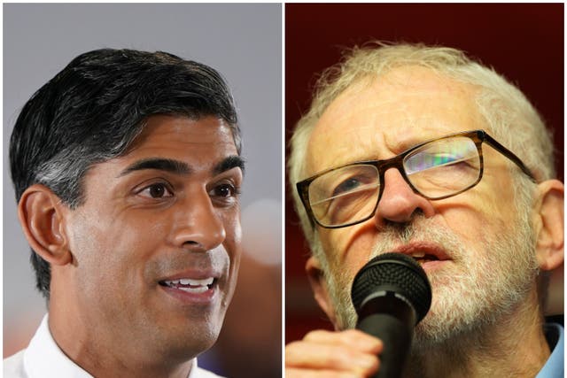 Rishi Sunak and Jeremy Corbyn (Joe Giddens/Kirsty O’Connor/PA)