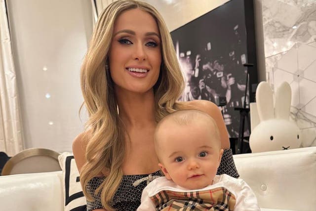 <p>Paris Hilton and son Phoenix in New York City, posted on Instagram</p>