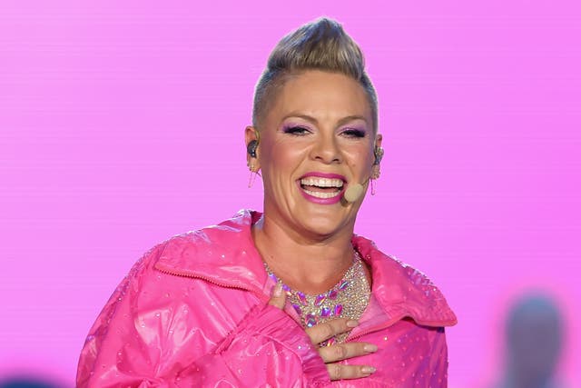 <p>P!nk performs during her Summer Carnival tour at Chase Field on October 09, 2023 in Phoenix, Arizona.</p>