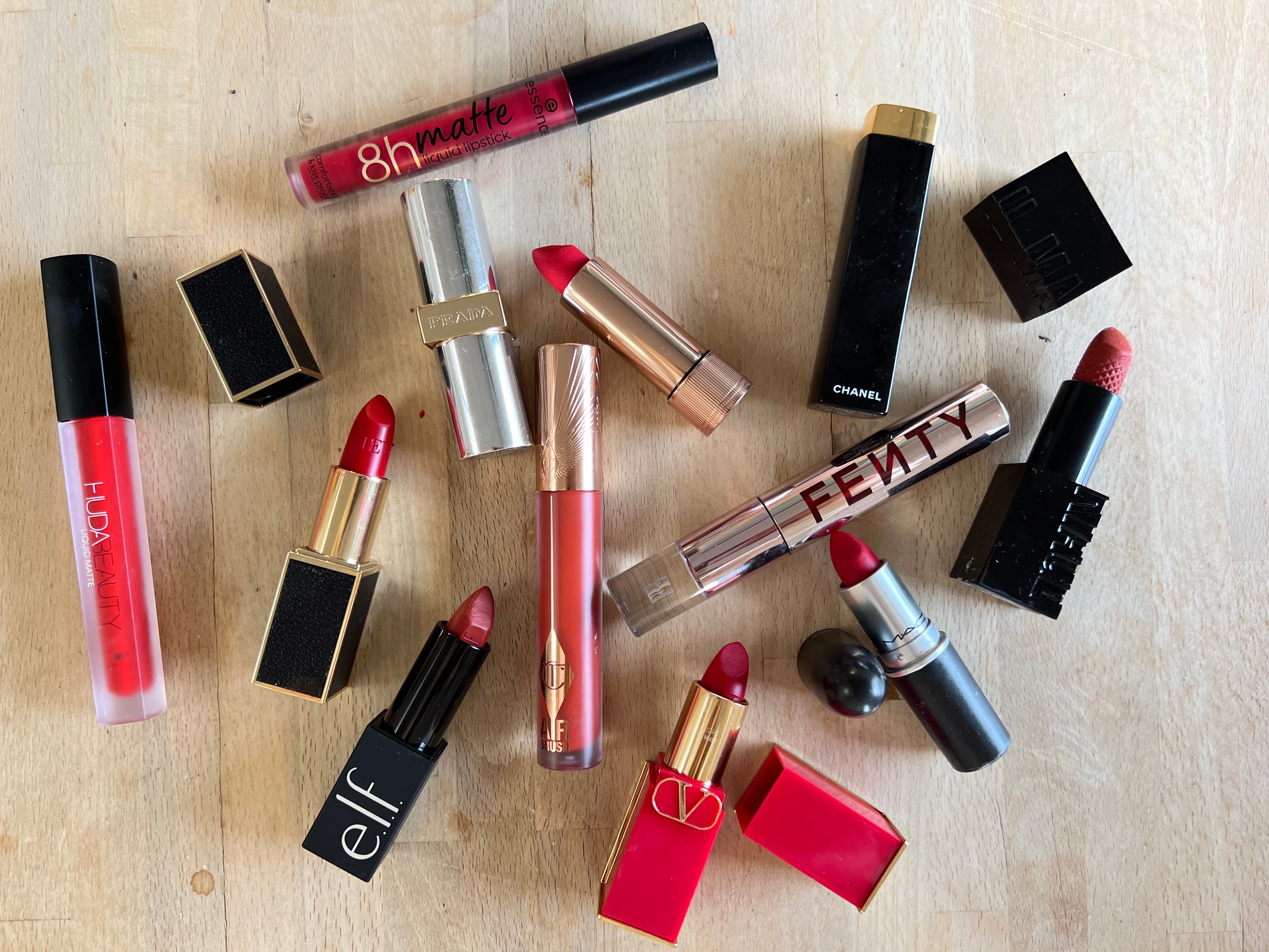 A selection of the best red lipsticks that we tested for this review