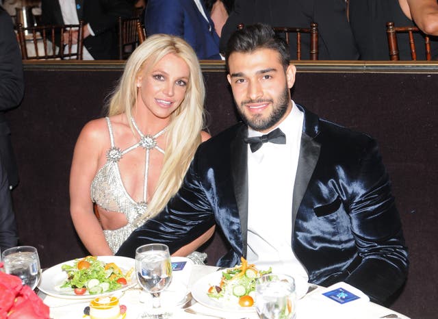 <p>Spears and Asghari met in 2016 on the set of her music video for “Slumber Party.” </p>