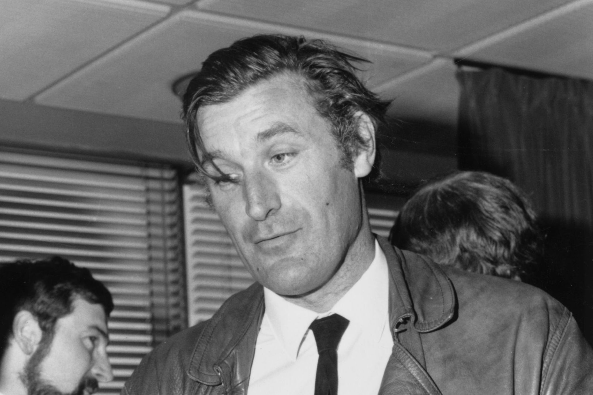 Ted Hughes photographed at a party in 1970