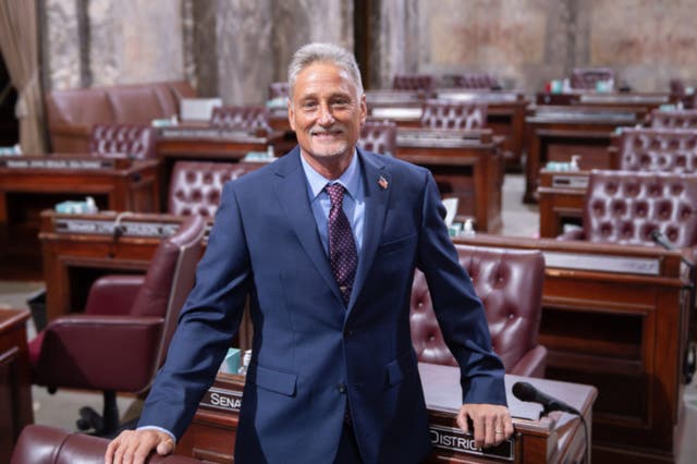 <p>Washington State Senator Jeff Wilson pictured on 5 January 2021</p>