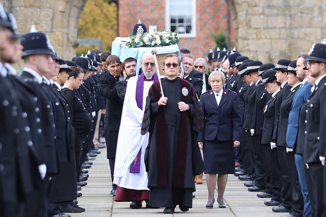 The funeral of Sgt Saville was held at Southwell Minster in Nottinghamshire (Nottinghamshire Police/PA)