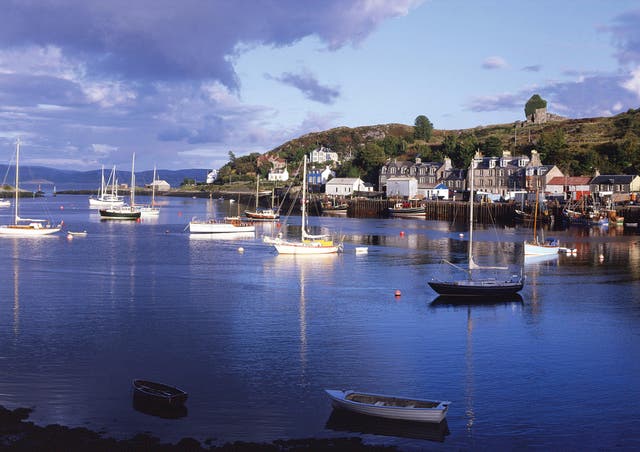 <p>The harbour in the village of Tarbert Loch Fyne in Scotland’s Kintyre peninsula</p>