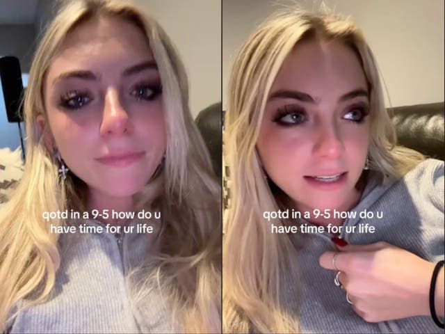 <p>Brielle posted a video with text across the screen that read: ‘QOTD (question of the day) in a 9-5 how do u have time for ur life’ </p>