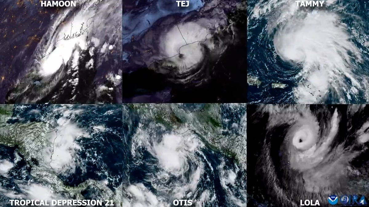Six tropical cyclones spin across globe at same time
