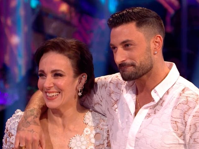 <p>Amanda Abbington and Giovanni Pernice on ‘Strictly Come Dancing’</p>