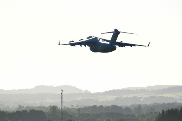 A Royal Air Force C-17 aircraft has headed for Egypt loaded with aid for Palestinians in Gaza (Victoria Stewart/Daily Record)