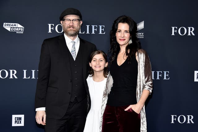 <p>(L-R) Erik Jensen, daughter Sadie and partner Jessica Blank </p>