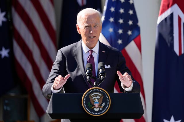 <p>President Joe Biden speaks during a news conference with Australia's Prime Minister Anthony Albanese, in the Rose Garden of the White House in Washington, Wednesday, Oct. 25, 2023. (AP Photo/Manuel Balce Ceneta)</p>